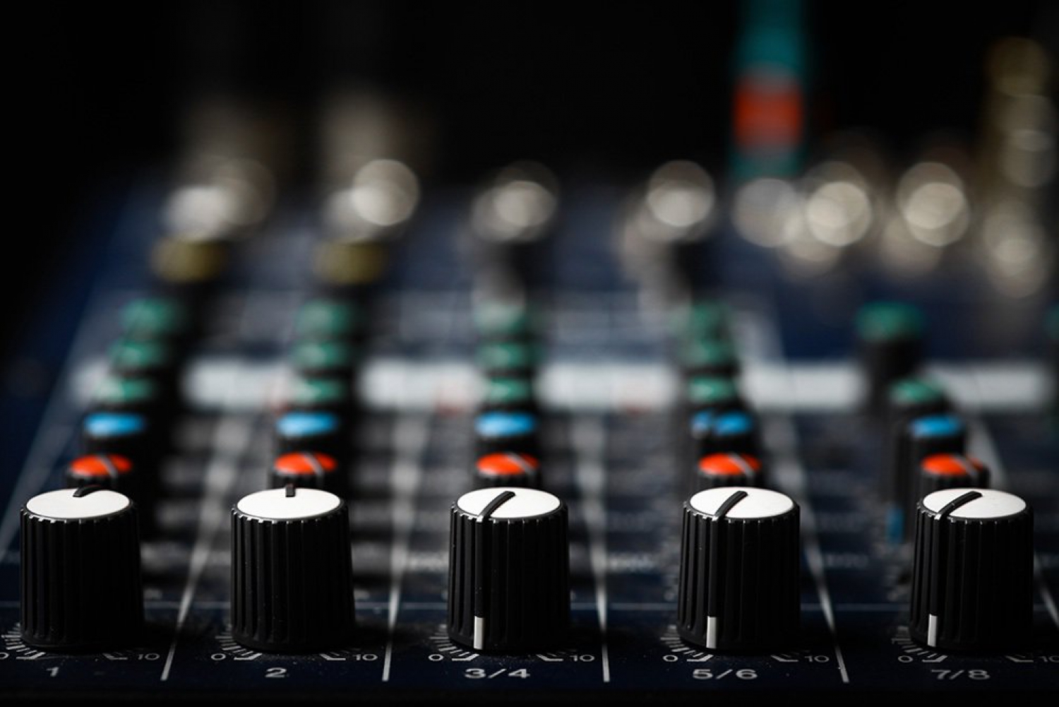 Close-up of a mixing deck